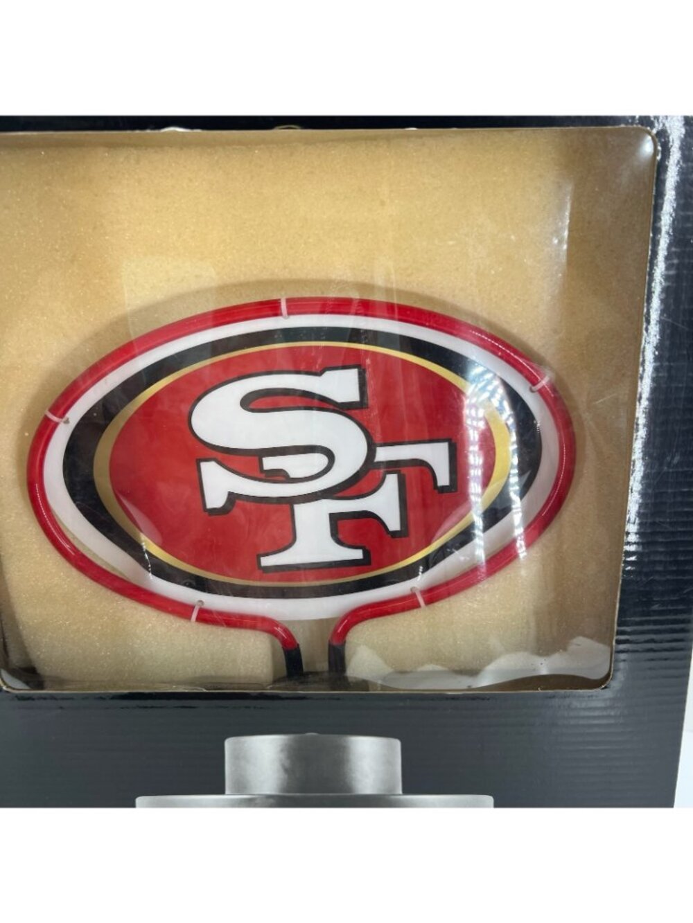 The Memory Company NFL San Francisco 49ers Glass Neon Team Logo Desk Lamp Boxed - Picture 4 of 13